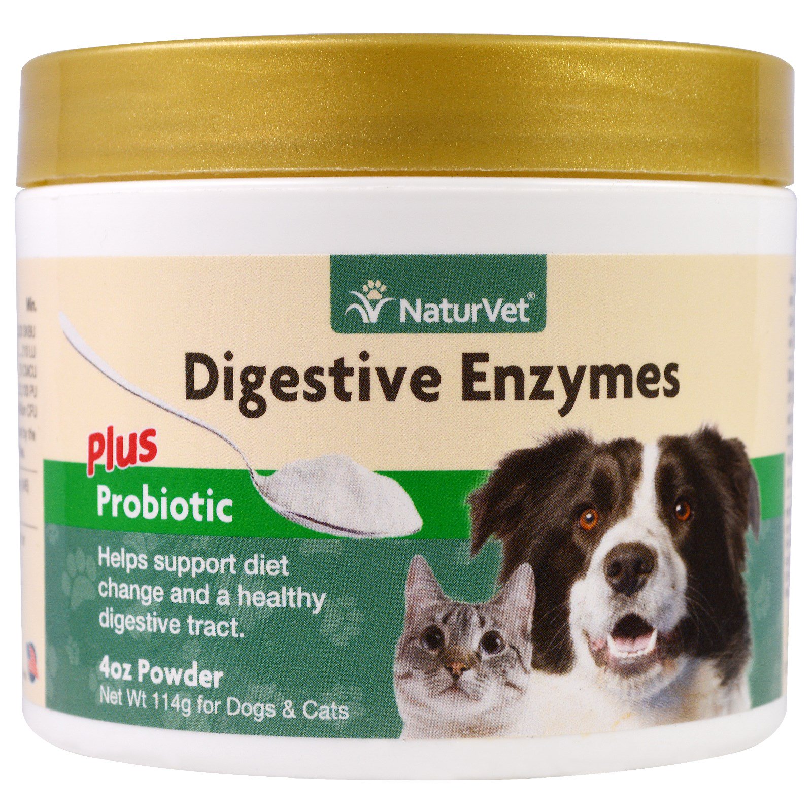 NaturVet, Digestive Enzymes Plus Probiotic, For Dogs & Cats , Powder, 4 oz (114 g) iHerb