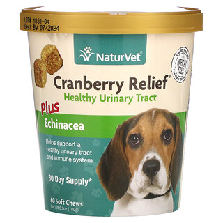 NaturVet, Cranberry Relief для собак плюс эхинацея, 60 мягких жевательных таблеток, 6,3 унц. (180 г)