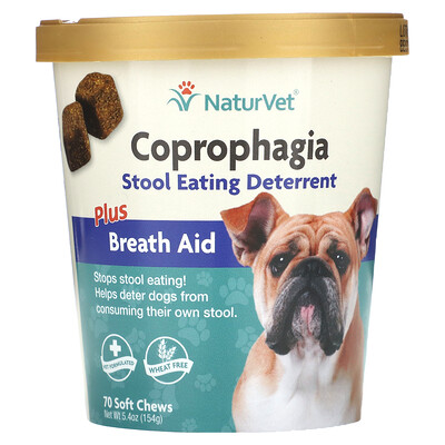 

NaturVet Coprophagia Stool Eating Deterrent Plus Breath Aid 70 Soft Chews 5.4 oz (154 g)