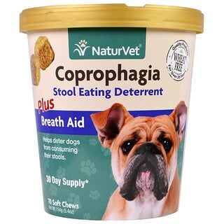 NaturVet, Coprophagia, Stool Eating Deterrent Plus Breath Aid, 70 Soft Chews, 5.4 oz (154 g)
