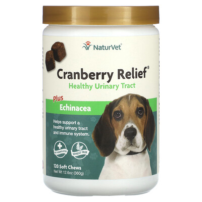 

NaturVet Cranberry Relief Healthy Urinary Tract Plus Echinacea 120 Soft Chews 12.6 oz (360 g)