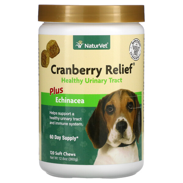 NaturVet‏, Cranberry Relief Plus Echinacea, For Dogs, 120 Soft Chews, 12.6 oz (360 g)