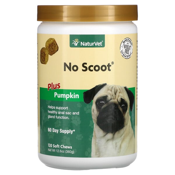 No Scoot Plus Pumpkin, For Dogs, 120 Soft Chews, 12.6 oz (360 g)