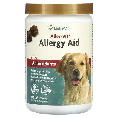 

NaturVet, Aller-911, Allergy Aid, Plus Antioxidants, 180 Soft Chews, 13.9 oz (396 g)