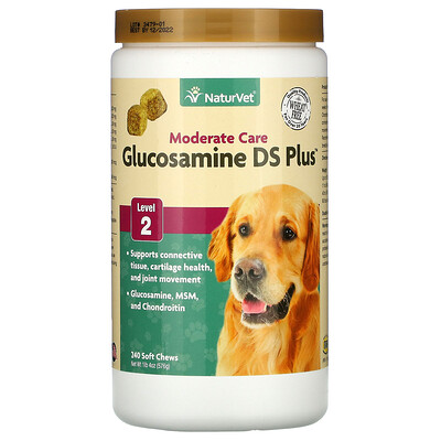 NaturVet Glucosamine DS Plus, Level 2, 240 Soft Chews, 20 oz (576 g)