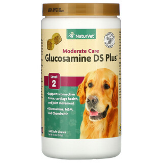 NaturVet, Glucosamine DS Plus, умеренный уход, уровень 2, 240 жевательных таблеток, 576 г (1 фунт 4 унции)