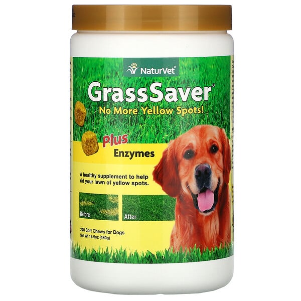 GrassSaver® 酶类营养软糖，宠物狗专用，240 粒装，16.9 盎司（480 克）