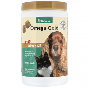 НатурВет, Omega-Gold Plus Salmon Oil, For Dogs and Cats, 180 Soft Chews отзывы покупателей