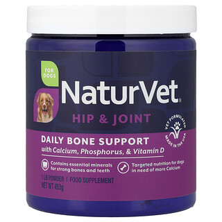 NaturVet, щоденна підтримка кісток, стегон і суглобів, для собак, 453 г (1 фунт)