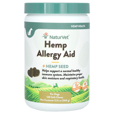 NaturVet Hemp Allergy Aid + Hemp Seed for Dogs