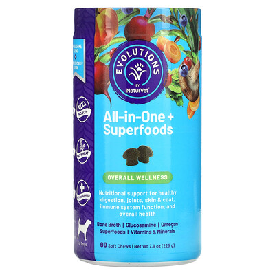 

NaturVet All-In-One + Superfoods For Dogs 90 Soft Chews 7.9 oz (225 g)