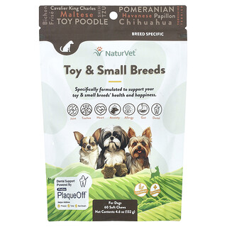 NaturVet, Mainan & Baka Kecil, Untuk Anjing, Hickory Smoked Bacon, 60 Kunyah Lembut, 4.6 oz (132 g)