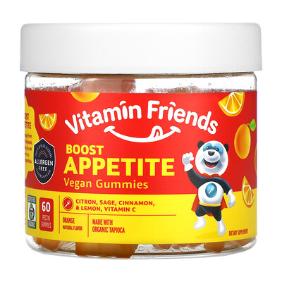 Vitamin Friends Boost Appetite Vegan Gummies, Orange, 60 Pectin Gummies