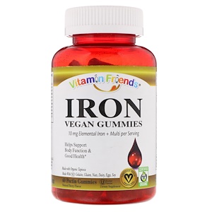 Отзывы о Витамин Фриендс, Iron, Vegan Gummies, Natural Berry Flavor, 60 Pectin Gummies