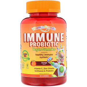 Отзывы о Витамин Фриендс, Immune Probiotic Vegan Gummies, Orange Flavor, 60 Gummies