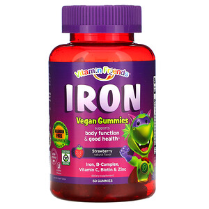 Витамин Фриендс, Iron Vegan Gummies, Strawberry, 60 Gummies отзывы покупателей