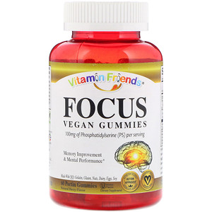 Отзывы о Витамин Фриендс, Focus, Vegan Gummies, Natural Berry Flavor, 60 Pectin Gummies