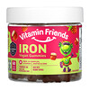 Vitamin Friends, жевательные таблетки с железом, со вкусом клубники, 60 жевательных таблеток с пектином