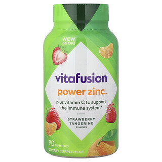 VitaFusion, Power Zinc™ Plus Vitamin C Gummies, Strawberry Tangerine, 90 Gummies