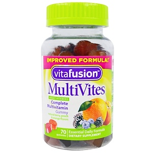 VitaFusion, MutiVites, Мультивитамины, натуральный вкус ягод, персика и апельсина, 70 жевательных таблеток