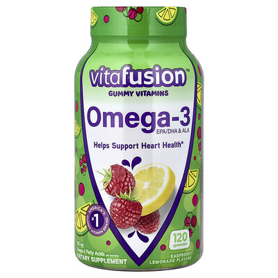 Product Image for VitaFusion, Omega-3, EPA/DHA & ALA Gummies, Raspberry Lemonade, 120 Gummies