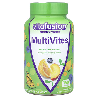 VitaFusion  MultiVites  Multivitamin Gummies  Berry  Peach and Orange   150 Gummies
