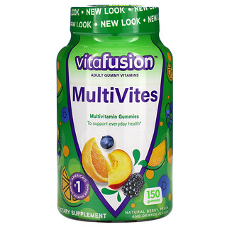 VitaFusion, مالتي فيتس، الفيتامينات المتعددة الأساسية، التوت الطبيعي، بطعم الخوخ والبرتقال، 150 علكة