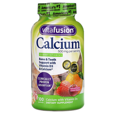 

VitaFusion Calcium Natural Fruit & Cream Flavors 250 mg 100 Gummies