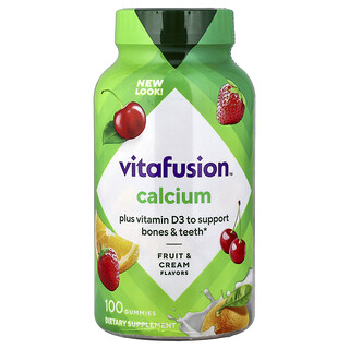 VitaFusion, Caramelle gommose al calcio, frutta e crema, 100 caramelle gommose