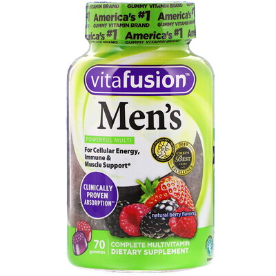 VitaFusion Мультивитаминный комплекс для мужчин, вкус натуральных ягод, 70 жевательных таблеток