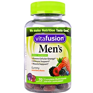 VitaFusion, Мультивитамины для мужчин, натуральный вкус ягод, 70 жевательных таблеток