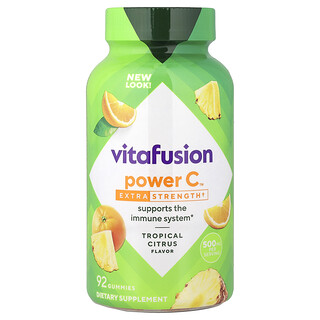 VitaFusion, Vitamin Permen Jeli, Permen Jeli Power C, Sitrus Tropis, 92 Permen Jeli (125 mg per Permen Jeli)