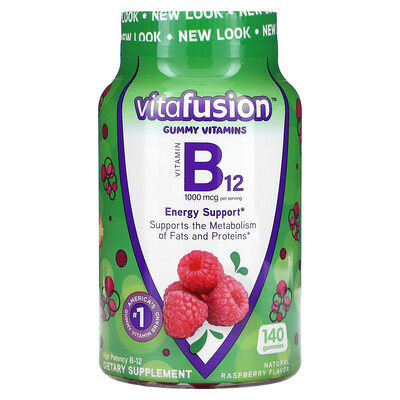 

VitaFusion, B12, Natural Raspberry, 500 mcg, 140 Gummies