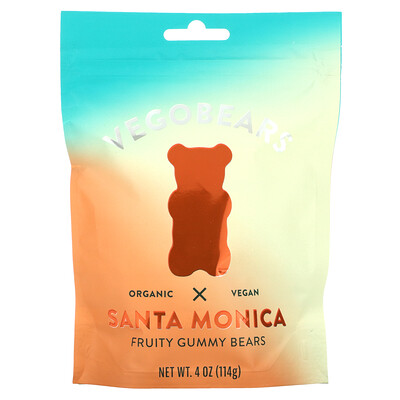 Vegobears Santa Monica, мармеладки с фруктами, 114 г (4 унции)