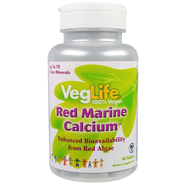 VegLife, Rotes Meercalcium, 90 Tabletten
