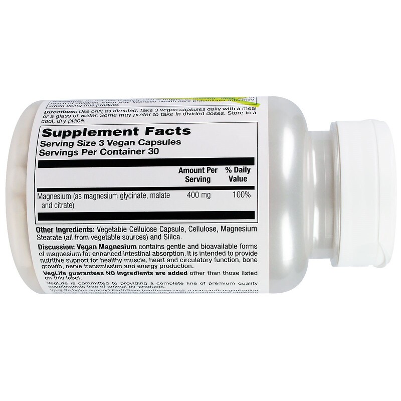 VegLife, Vegan Magnesium, Triple Source, 90 Vegan Caps iHerb