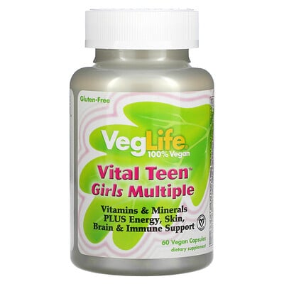 

VegLife Vital Teen Girls Multiple 60 Vegan Capsules