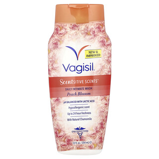 Vagisil, Scentsitive Scents®, Günlük Samimi Yıkama, Şeftali Çiçeği, 12 fl oz (354 ml)