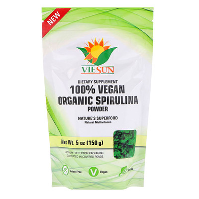

VIESUN 100% Vegan Organic Spirulina Powder, 5 oz (150 g)