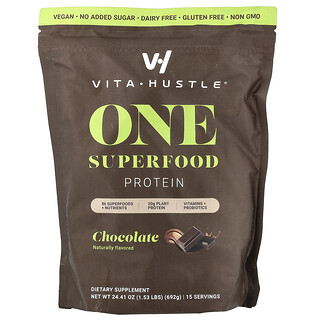 VitaHustle, Proteína con un superalimento, Chocolate, 692 g (1,53 lb)