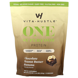 VitaHustle, One Superfood Protein, Chocolate Peanut Butter Banana, 1.44 lbs (654 g)