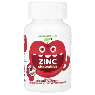 VitaWorks, Enfants, Zinc, Cerise, 120 comprimés à croquer