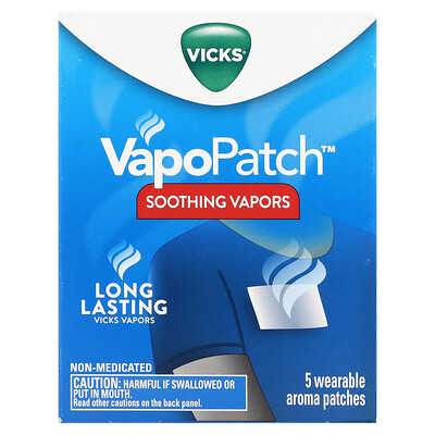 Vicks VapoPatch, Soothing Vapors, 5 патчей с ароматом для ношения