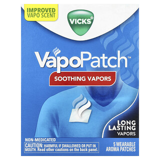 Vicks, VapoPatch ™, успокаивающий пар, 5 ароматизаторов, пригодных для ношения