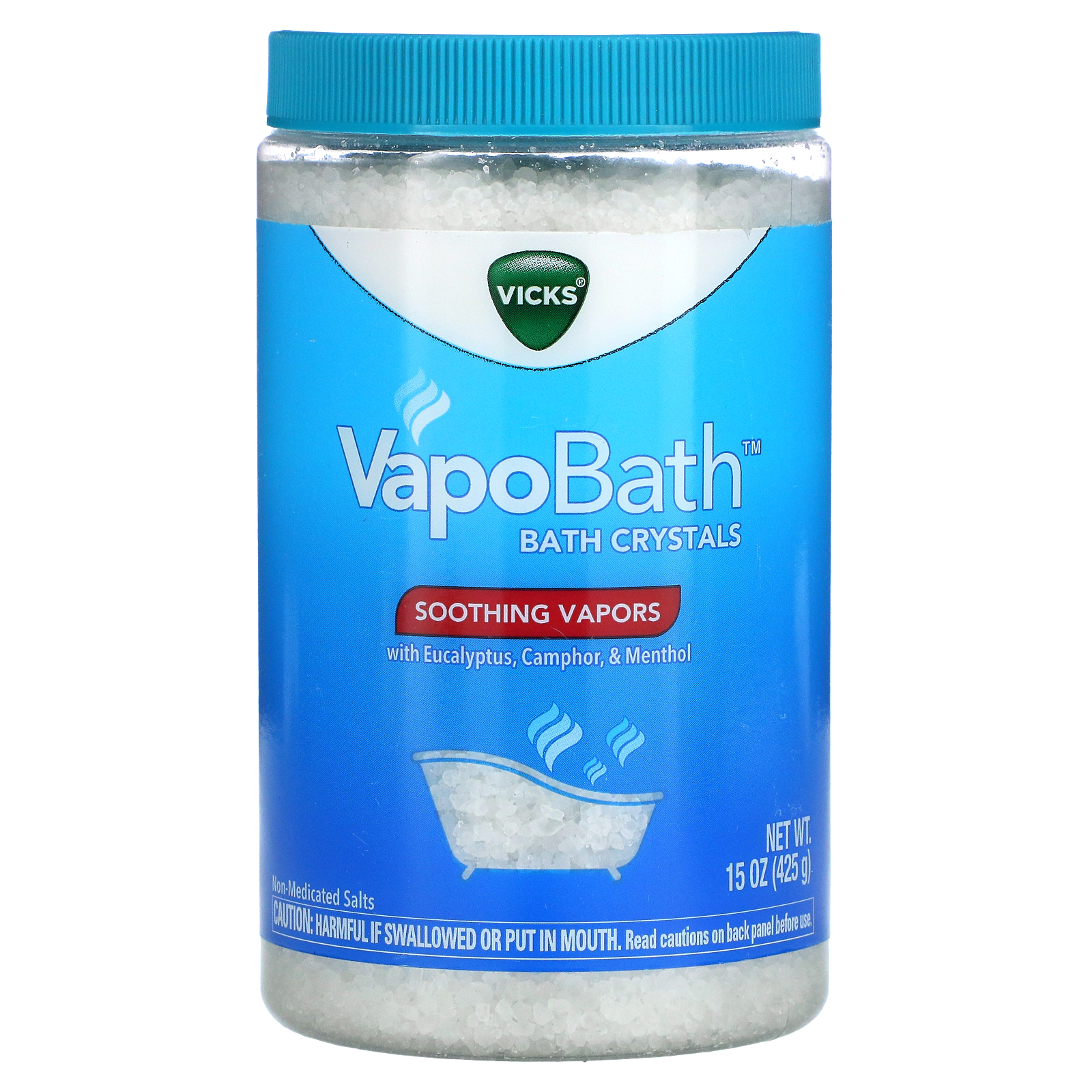 Vicks, VapoBath, Bath Crystals, Soothing Vapors, 15 oz (425 g)