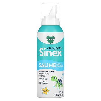 Vicks Children's Sinex, спрей для носа с солевым раствором, от 1 года, 142 г (5 унций)