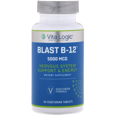 

Vita Logic Blast B-12, 5,000 mcg, 30 Vegetarian Tablets