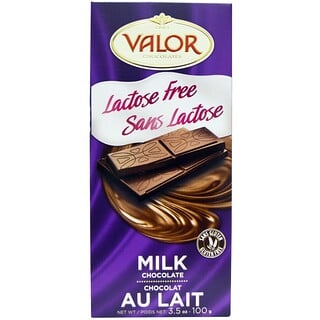 Valor, Молочный шоколад, без лактозы, 3,5 унции (100 г)