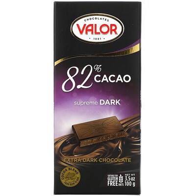 Valor Extra Dark Chocolate, 82% Cacao, 3.5 z ( 100 g)