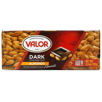 Купить Valor Темный шоколад, с миндалем, 250 г (8, 8 унции)